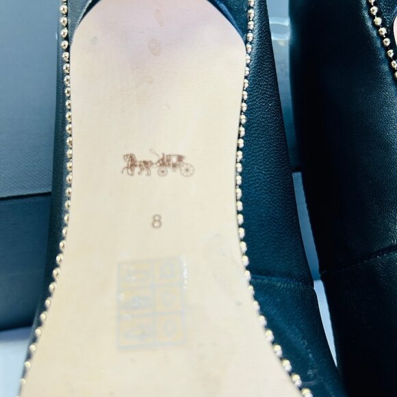Coach Samantha Leather Black Pump Size 8B Studded Pointed Toe High Heel - Picture 16 of 16